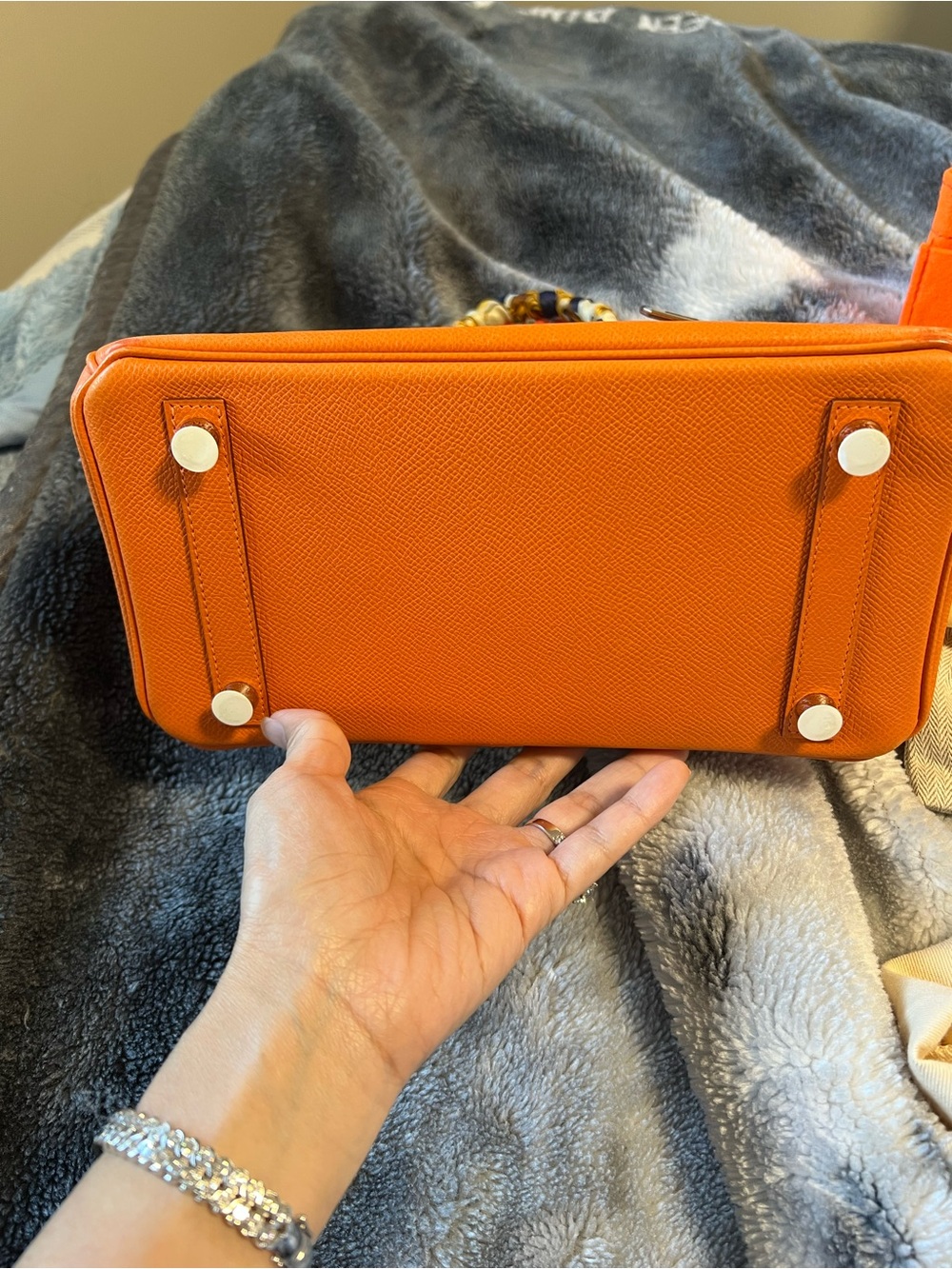 Hermes Orange Leather Satchel - Picture 11 of 15